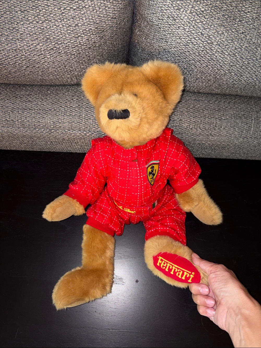Ferrari SCUDA BEAR 1997 RARE Collectible Brown Teddy Bear in Red Racing Suit